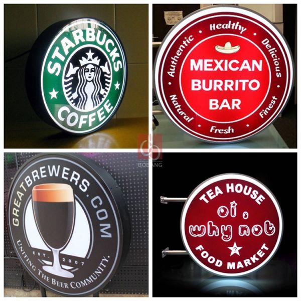 Wall Hanging Light box, Rotating Round Light Box , Vaccum Forming Acrylic light box