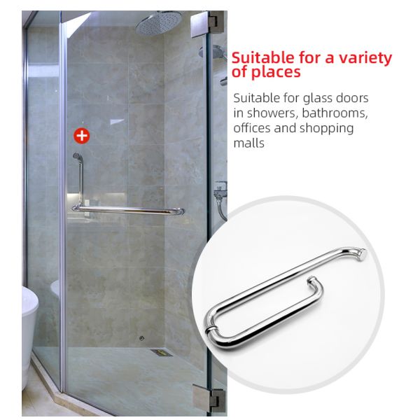 Hotel Bathroom Office Entry Pull Handles with Stainless Steel 304 Brushed Gold Finish