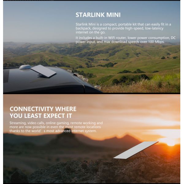 STARLINK Mini Mini Starlink Mount Kit AC Dual Band Wi-Fi System - White Starlink Mini Internet Kit