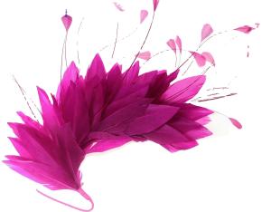 China Millinery Supplies Dyed Pattern Goose Feather Flower Mount with Wire Accessory 15*30 cm wholesale