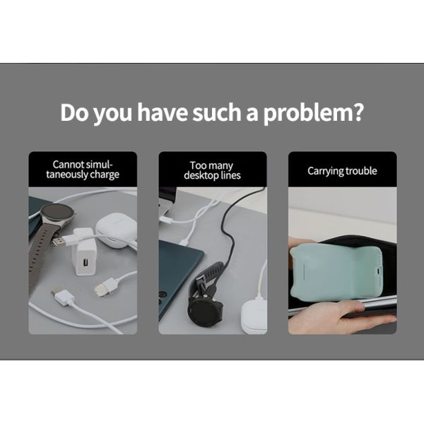 X6 Mushroom Design Wireless Charger Night Light Dark Grey / Golden Rose