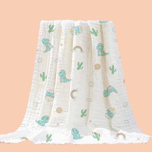 China 100%Cotton Printing Baby Swaddle Woven Women Leisure Casual 40S Three Layers Infants Cover Blanket Crepe Guze Fabric​ wholesale