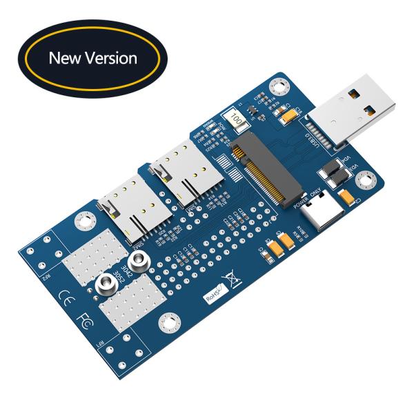 Quality USB 3.0 & Type-C Auxiliary Power To NGFF M.2 B-Key Wireless Adapter Card With 2 NANO SIM Slot For 5G 4G LTE WWAN Modem Module. for sale