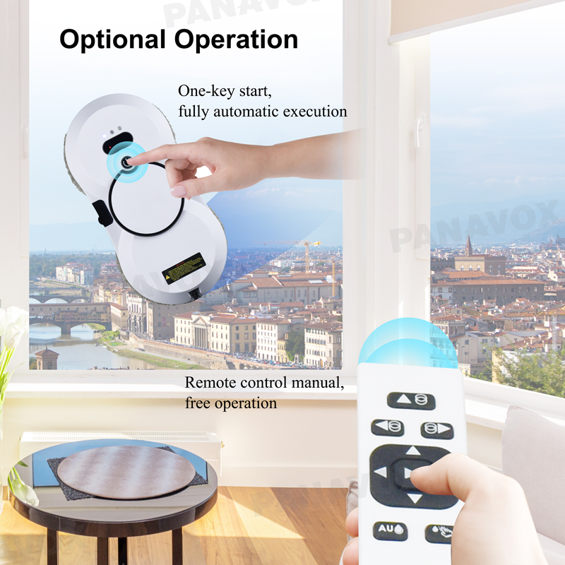 Ultra Thin Edge Detection Glass Cleaning Robot 80W 240v Water Jet Vacuum Cleaner