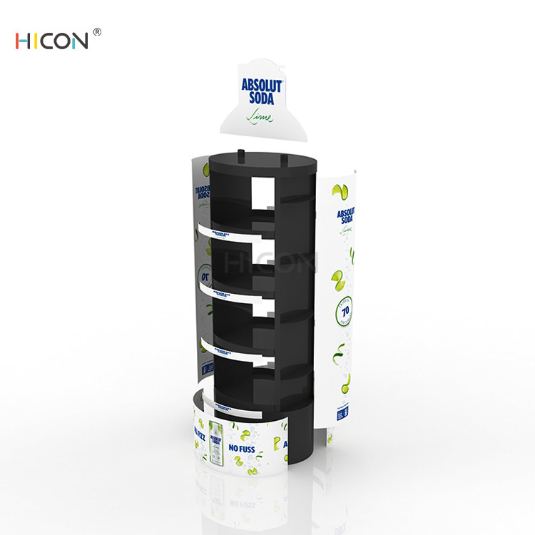 Customized White 4-Tiers Metal Creative Soft Drink Displays Rack