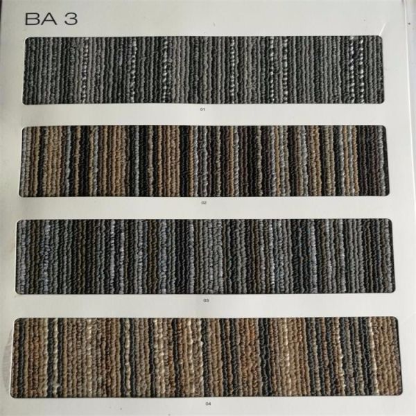 Modern dark colored tufted loop stripe PP carpet tile