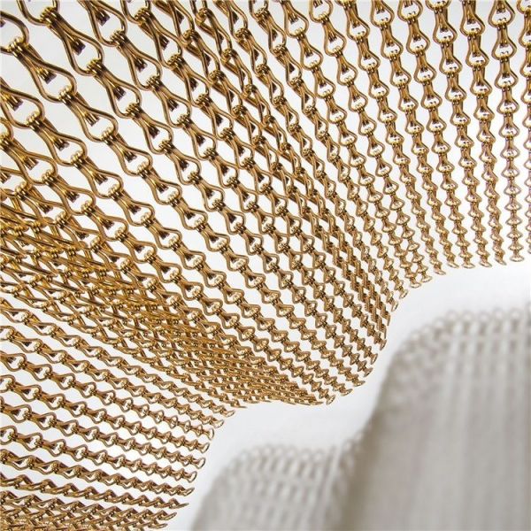 Rectangular Silver Aluminium Chain Fly Screen Hangs For Room Divider