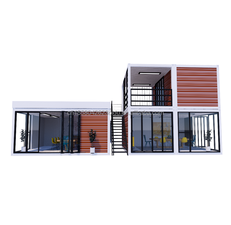 20ft Portable Kiosk Modified Prefab Modular Coffee Shop Shipping Container Bar tiny house 3 bedroom designed for Hotel