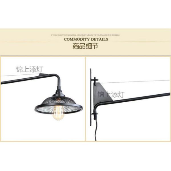 Retro Long swing arm wall lamp for living room Bathroom Vanity Replica Designer black wall lamp(WH-OR-237)