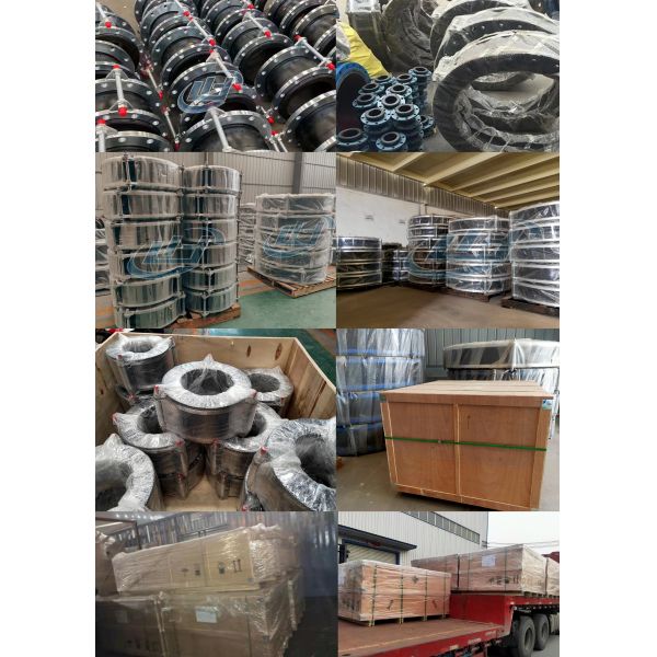 Large Diameter Fully Sealed End Face Flexible Rubber Joint Flange Lining Stainless Steel Guide Tube