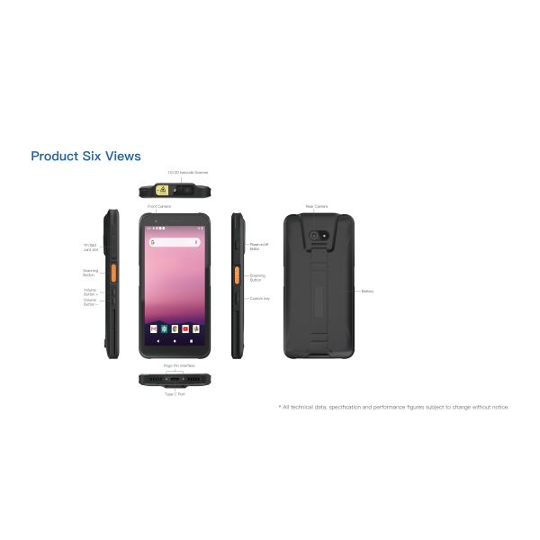 Rugged Android Handheld Mobile Terminal Car Pda 1D 2D With CCC