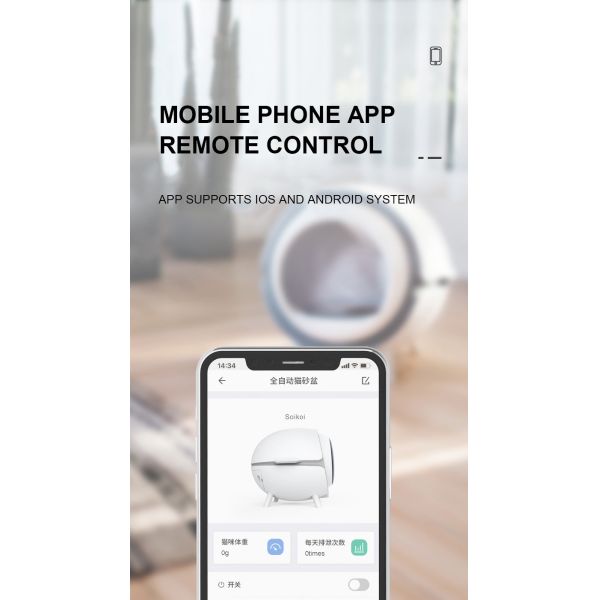 WiFi Auto Cat Litter Box Large Portable Hands Free Automatic Shoveling