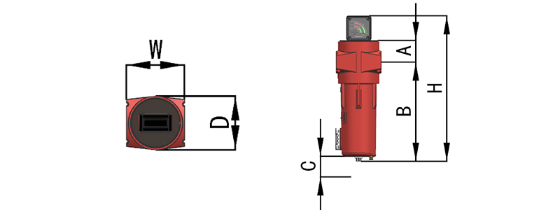 1/2 Inch coalescing air filter 1.8m3/min