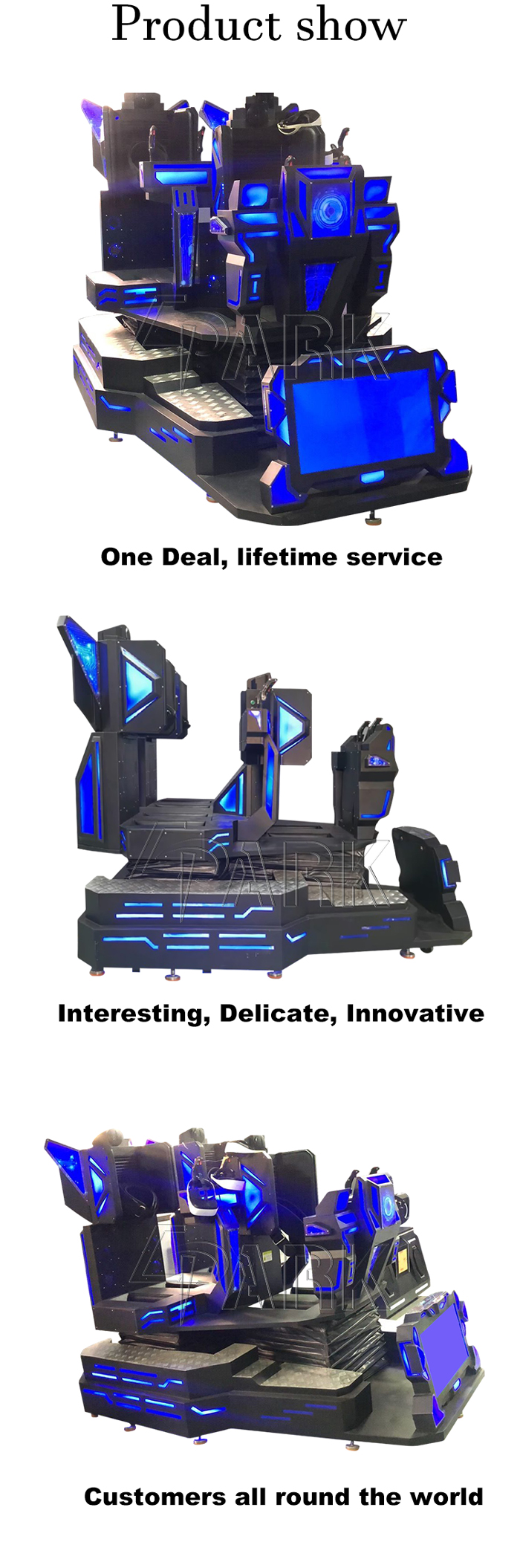 3 In 1 VR Game Zoo 9D VR Standing Platform Commercial Cinema Equipment