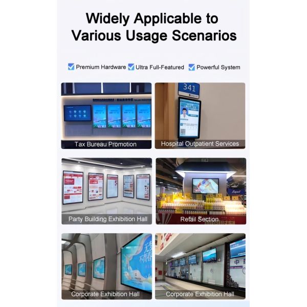 4K Ultra HD Resolution LCD Digital Signage Kiosk with Writing Method Touch Screen