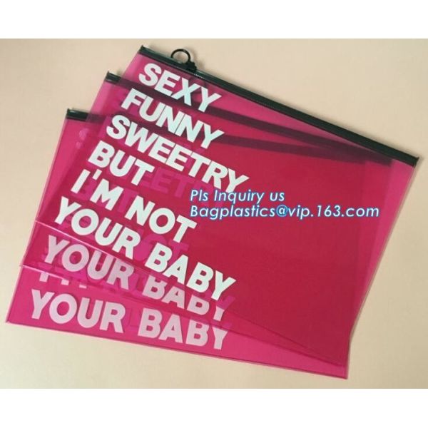 EVA clothing bags plastic slider zipper case, Custom printed side guesset foil slider zipper, resealable packaging slide