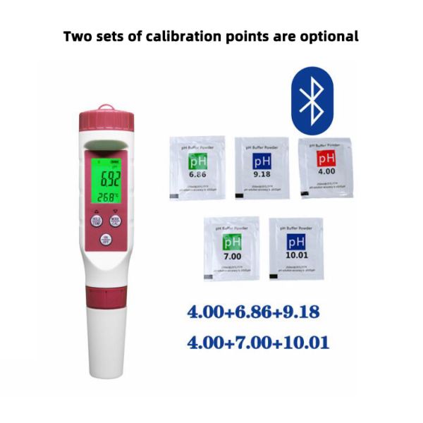 4 In 1 EC Pen Type Bluetooth PH Meter APP Control TDS Water Quality Detector
