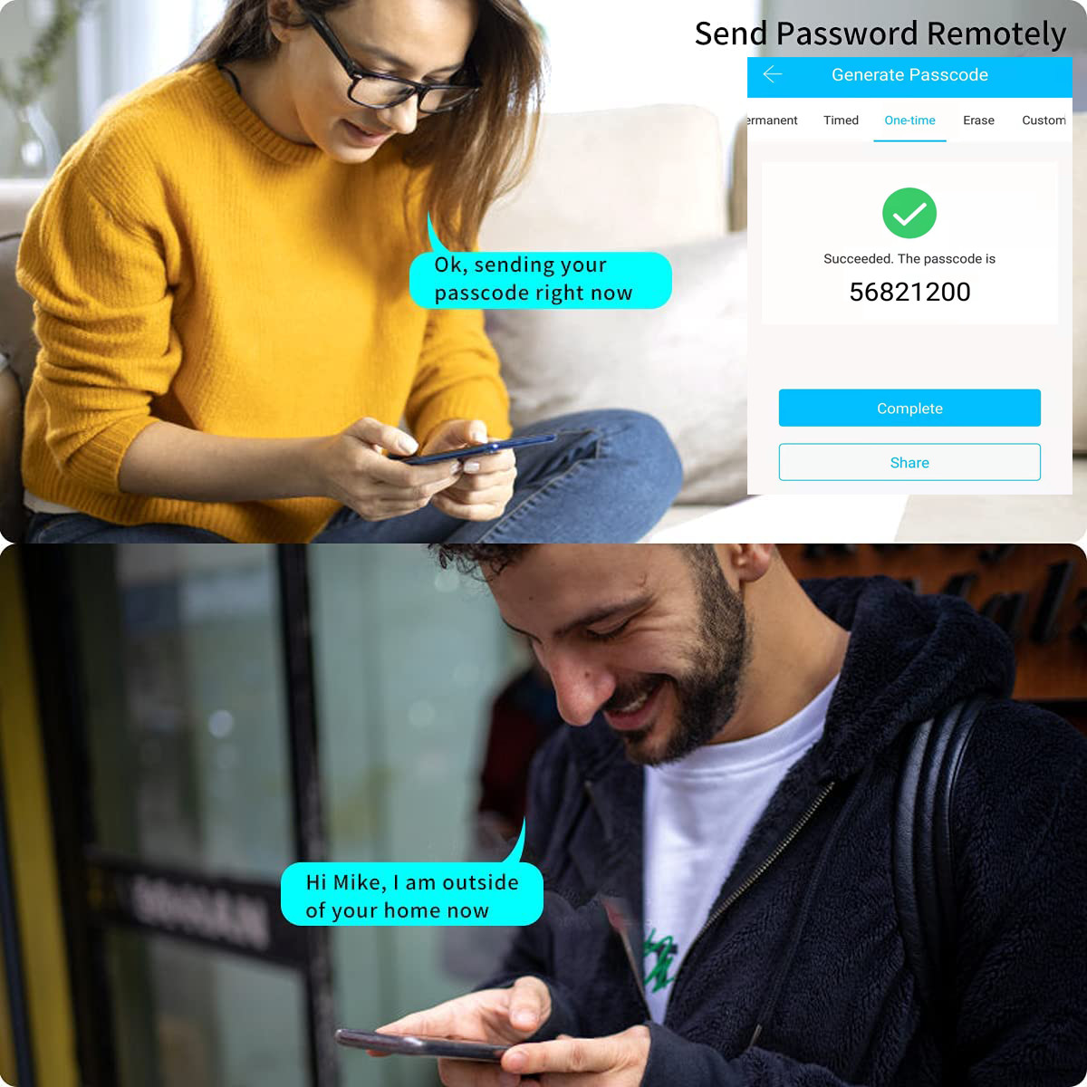 6 in 1 Multiple Functions Home Security Smart Fingerprint Door Lock with TTlock App
