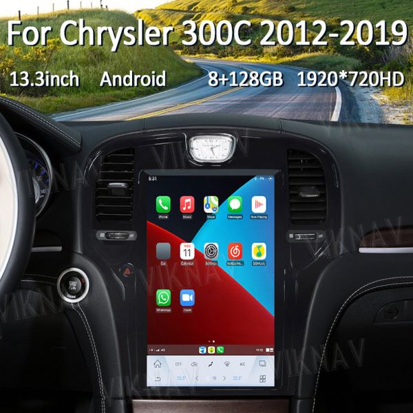 Android Qualcomm Aftermarket Chrysler 300C Radio Head Unit 2013-2017 2018 2019 2 Din