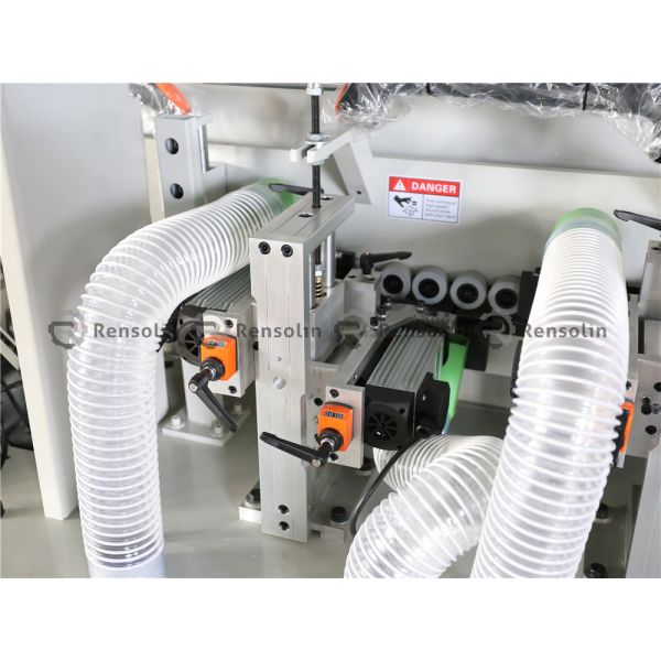 4100*750*1600mm Woodworking PVC Melamine Board Double Trimming Edge Banding Machine