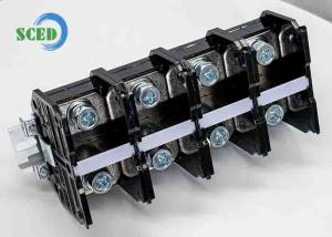 China 45.00mm Pitch Panel High Current PC Terminal Block 4P Black Power Screw Connector wholesale