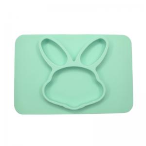 China Non Slip Lovely Animal Design BPS Free Baby Silicone Plate Mint Purple Grey on sale