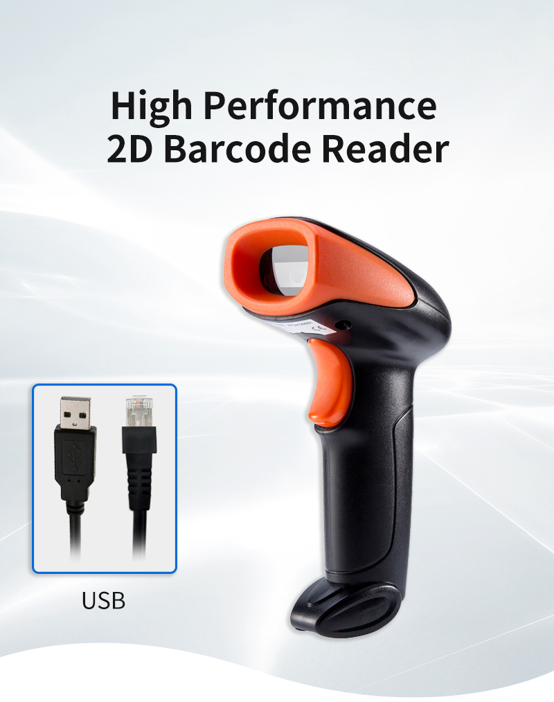 New Model Handheld Wired USB 2d 1d Barcode Scanner Qr Code Pos Scanner Barcode Reader for Supermarket