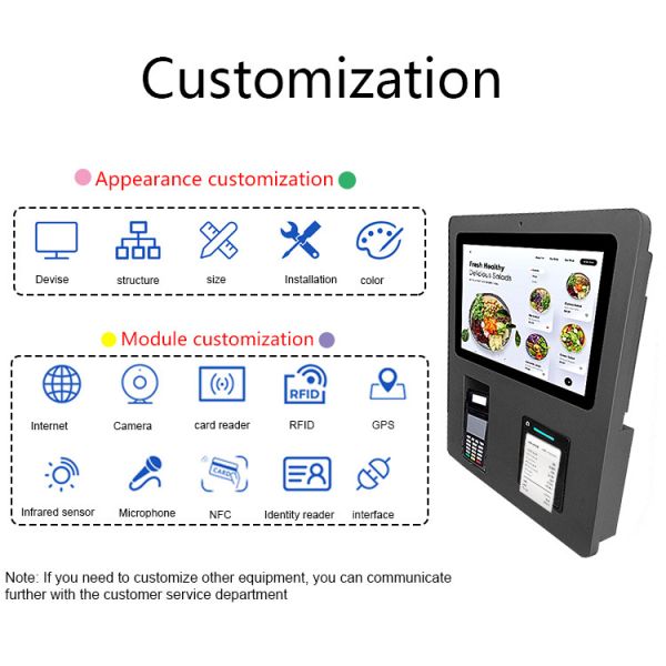 15.6 inch HD Capacitive Touch Screen Self Ordering Kiosk Manufacturer For Restaurant/Hotel