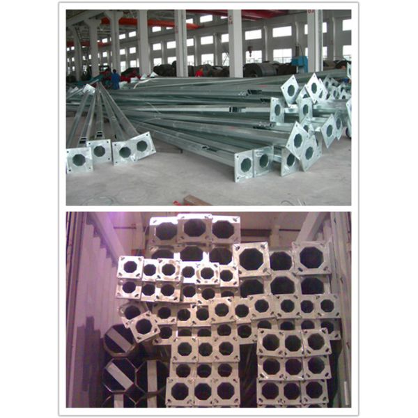 Outdoor Single Arm Galvanized Traffic Light Post Energy Saving