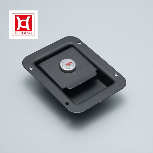 Stainless Steel Flush Mount Single Point Paddle Latch Black Rv Door Panel Lock