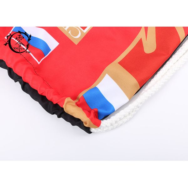 Serbia Country Team Custom Printed Cinch Bags , Recyclable Digital Printed String Gym Bag