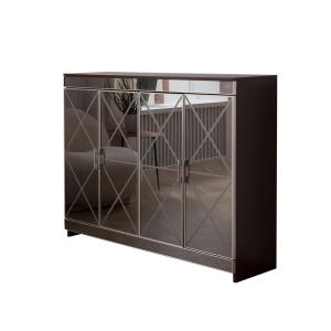 China E1 Modern MDF Mirrored Shoe Cabinet 140cm Height Hallway Console Table on sale
