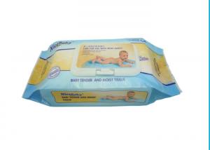 China 50gsm Alcohol Free Baby Wipes / Fragrance Free Wet Wipes wholesale