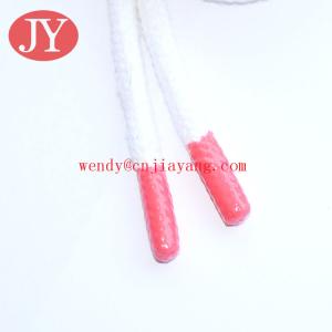 Custom Round Cotton cord / Cotton drawstring with rubber tip / swim short cord
