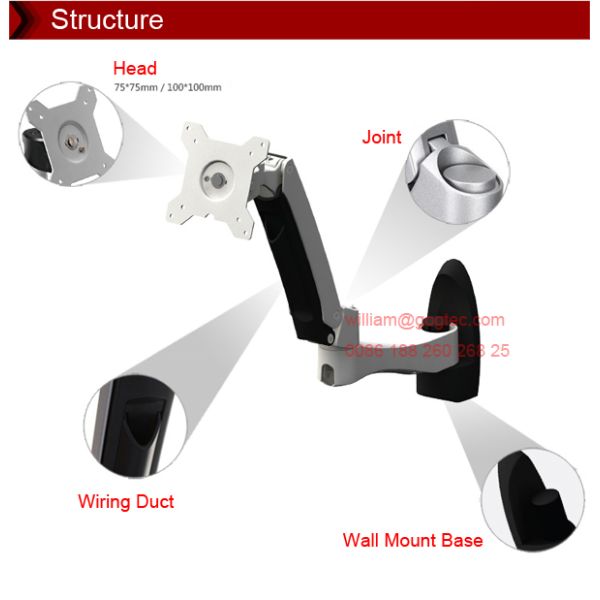 Robot arm mini pico portable projector bracket lift mount support universal head wallmount