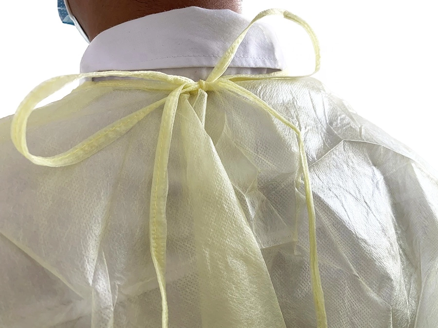 Medical Disposable Items Customized size Blue Color Breathable Isolation Gown