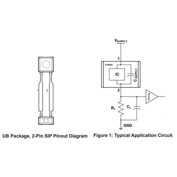 Sensor IC A19520LUBBTN Vibration-Tolerant Hall Effect Transmission Speed Sensor SIP-2