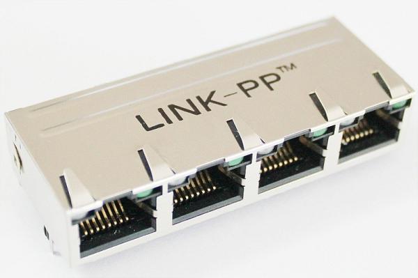 Quality 1 X 4 Port Multi-Port Connector RJ45 Right Angle For IP Phone / PDH 1-6610143-1 for sale