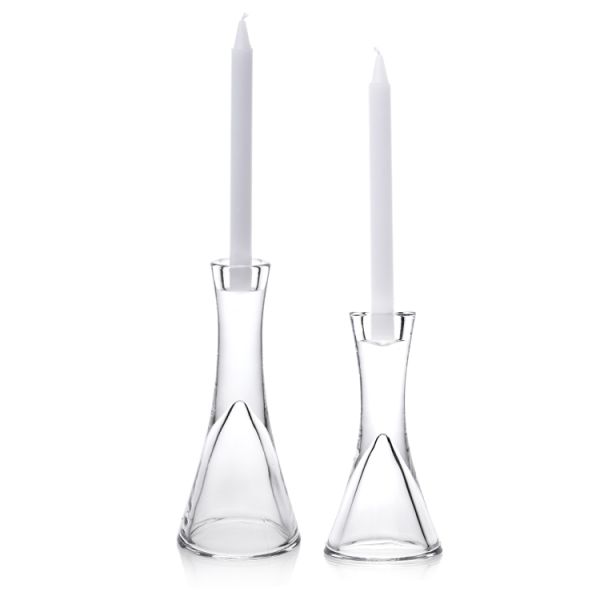 18cm Height Modern Taper Glass Candle Holder For Wedding Ceremony