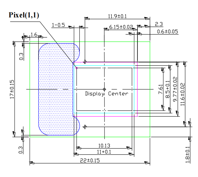 800×600 Resolution CMOS Process SMPTE 0.5" OLED Digital Display Module