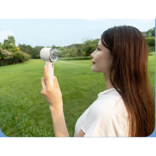 Small Semiconductor Cooling Fan Five Level Strong Wind Ice Cold Fan Bladeless Mini Handheld Fan with Ice Cooler