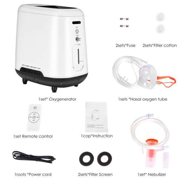 1-7L/min Oxygen Concentrator Machine Generator Portable Oxygen Making Machine Without Battery Air Purifier AC 220V/110V