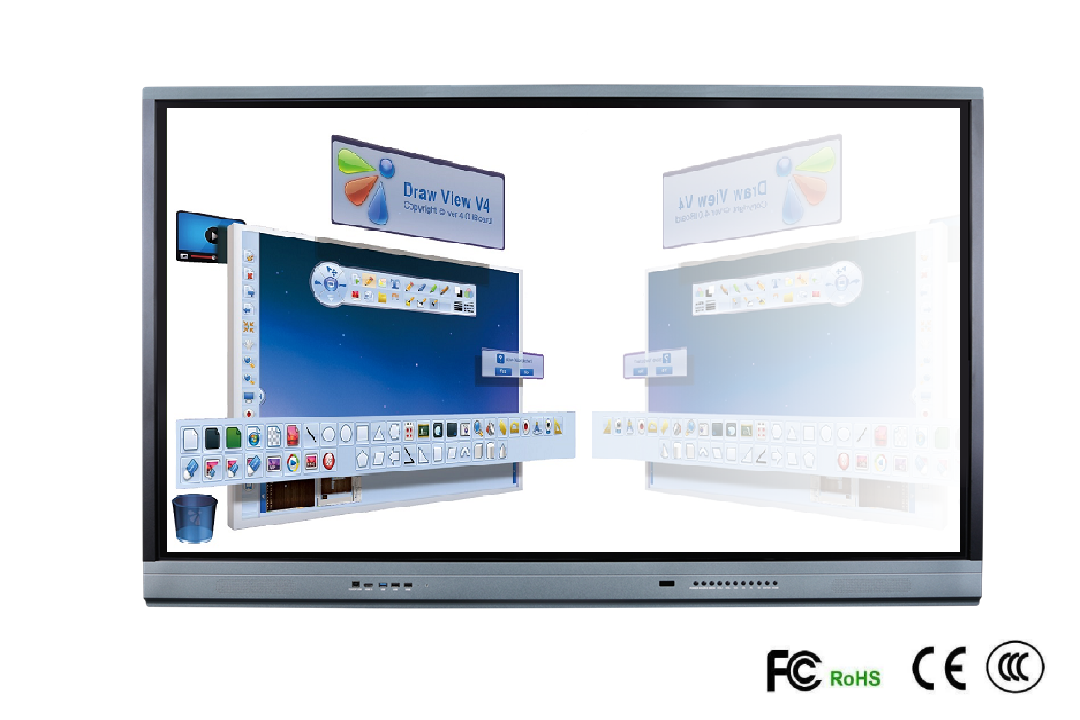 16 9 LCD Smart Board , 75 inch Interactive Flat Panel