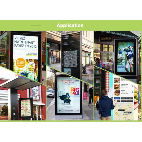 Weatherproof Outdoor Advertising Kiosk , Smart LCD Digital Signage Display