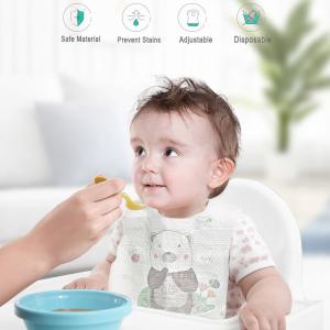 China Printed Non Woven Fabric Disposable Waterproof Eating Bibs for Childrens and Babies wholesale