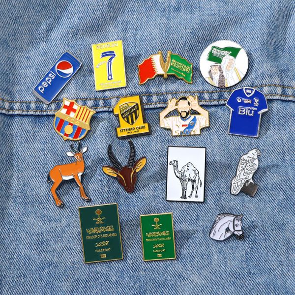 Custom Made Uae Oman Chiief Logos Zinc Alloy Saudi Arabia Lapel Enamel Pin Badge UAE Pins for National Day