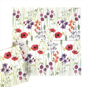 China OEM Folding Floral Paper Dinner Napkins , Disposable Flower Print Tissue Paper on sale