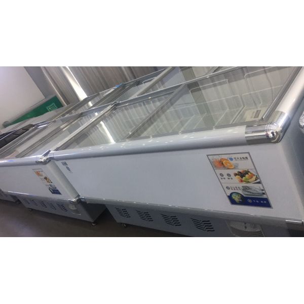 Commercial Upright Freezer Glass Door Direct Cooling Refrigeration Display Cabinet