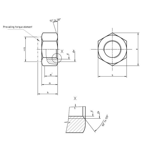 Hexagon Nylon NUT, DIN6924,Zinc Plated surface,M3~M48, Hexagon nuts with Klamm part, non-metallic insert