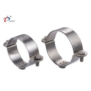 China Polished Stainless Steel 2.5mm Thickness Pipe Clamp With Nut wholesale